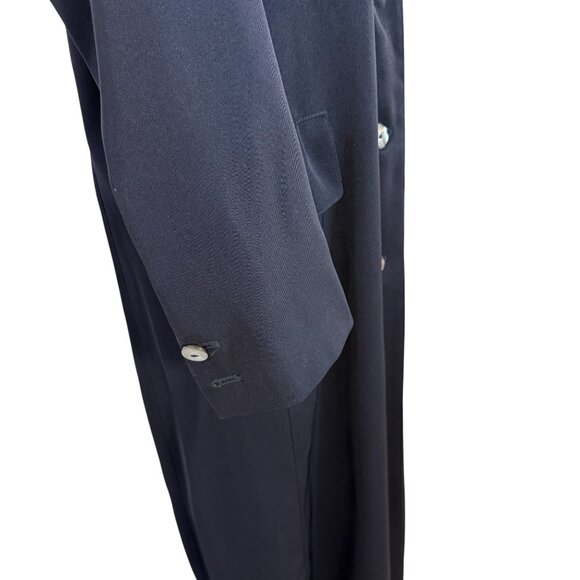 Utex Design Navy Blue Classic Single-Breasted Trench Coat, Size 8 - Picture 8 of 9